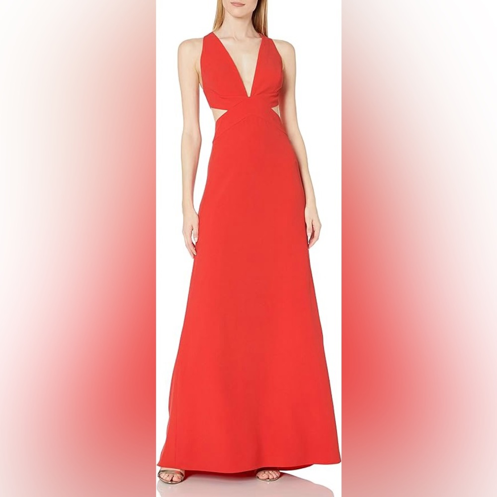 Halston Hertiage Deep V Neck Gown (worn only once)